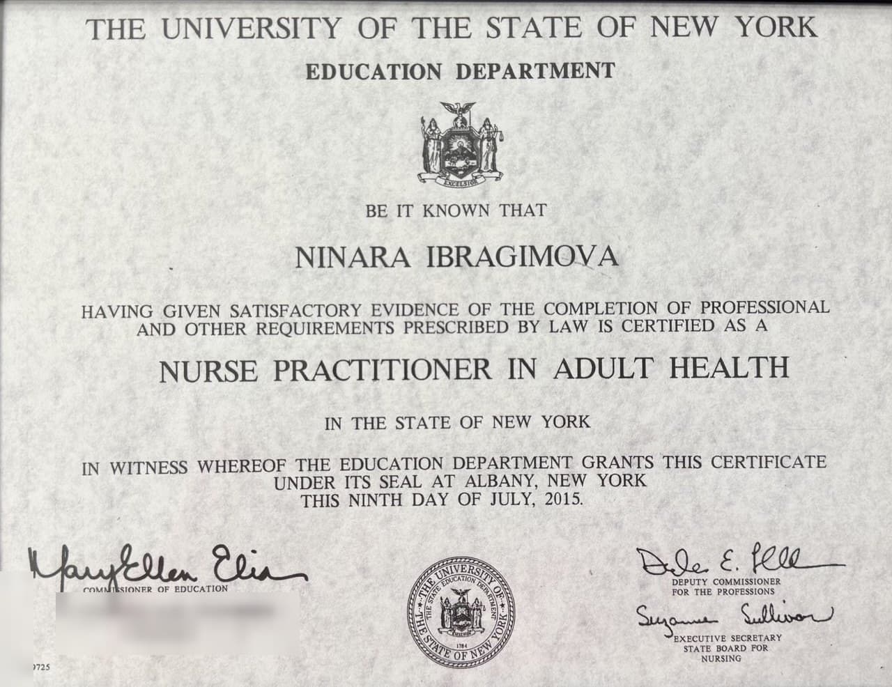 Nurse Practitioner in Adult Health · 2015